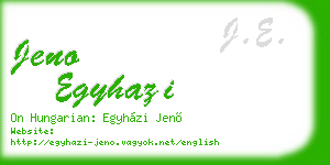 jeno egyhazi business card